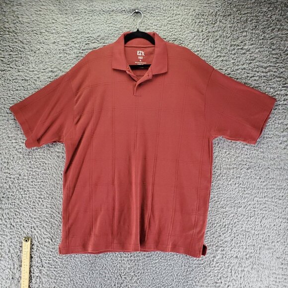 Haggar Shirt Mens XL Rust Red Polo EZs Cotton Blend Casual - Picture 1 of 8